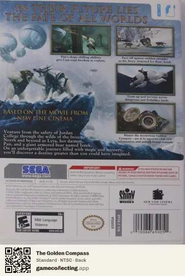 The Golden Compass Nintendo Wii, NTSC box back