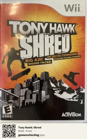Tony Hawk: Shred Nintendo Wii, NTSC box front