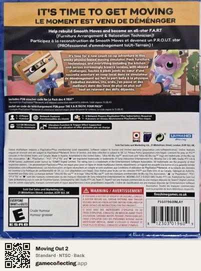 Moving Out 2 PlayStation 5, NTSC box back