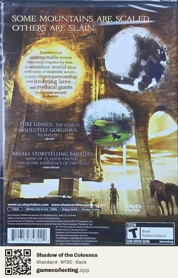 Shadow of the Colossus PlayStation 2, NTSC box back