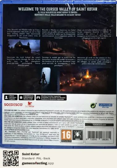 Saint Kotar PlayStation 5, PAL box back