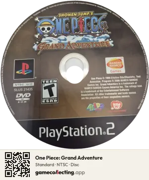 One Piece: Grand Adventure PlayStation 2, NTSC disc