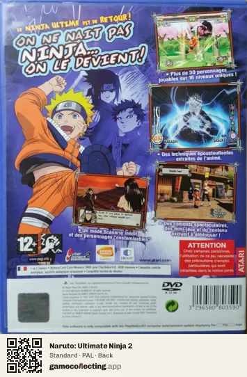 Naruto: Ultimate Ninja 2 PlayStation 2, PAL box back