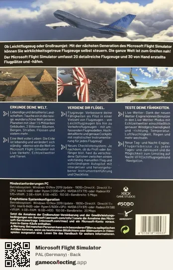 Microsoft Flight Simulator Computer, Germany box back