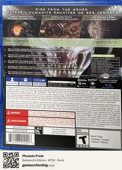 Phoenix Point PlayStation 4, NTSC box back