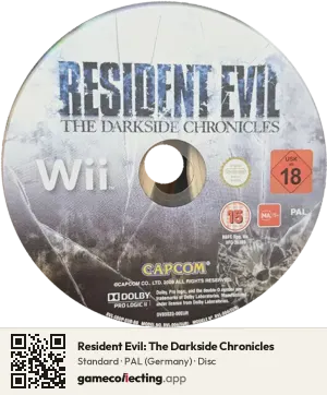 Resident Evil: The Darkside Chronicles Nintendo Wii, PAL disc