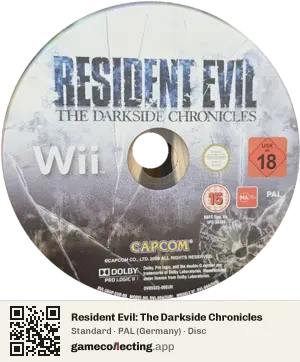 Resident Evil: The Darkside Chronicles Nintendo Wii, PAL disc