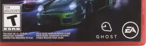 Need for Speed, the ESRB box on its front