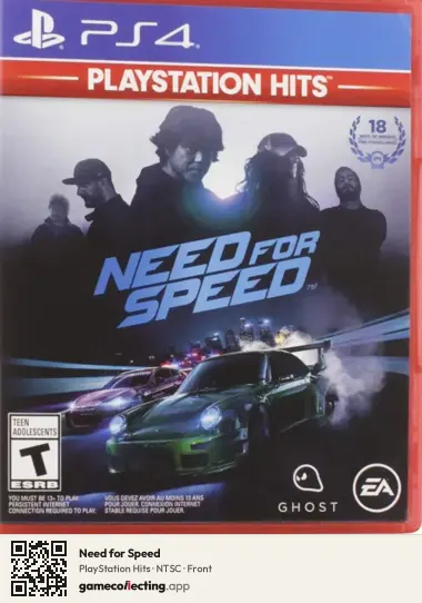 Need for Speed PlayStation 4, NTSC box front
