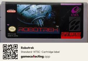 Robotrek Super Nintendo Entertainment System, NTSC cartridge label