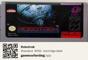 Robotrek Super Nintendo Entertainment System, NTSC cartridge label