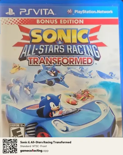 Sonic & All-Stars Racing Transformed PlayStation Vita, NTSC box front