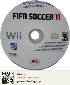 FIFA 11 Nintendo Wii, NTSC disc