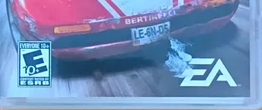 Burnout Legends, the ESRB box on its front