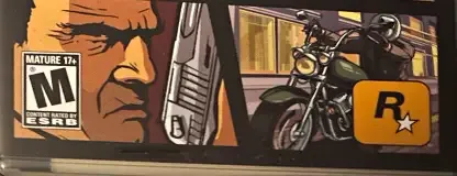 Grand Theft Auto: Liberty City Stories, the ESRB box on its front