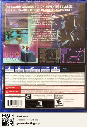 Flashback PlayStation 4, NTSC box back