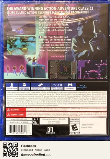 Flashback PlayStation 4, NTSC box back