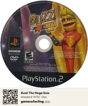Buzz! The Mega Quiz PlayStation 2, NTSC disc