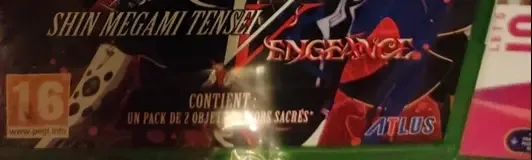 Shin Megami Tensei V: Vengeance, the PEGI square on its front