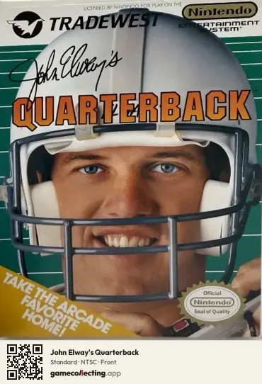John Elway's Quarterback Nintendo Entertainment System, NTSC box front