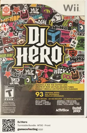 DJ Hero Nintendo Wii, NTSC box front