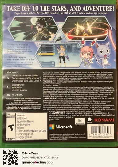 Edens Zero Xbox Series X, NTSC box back
