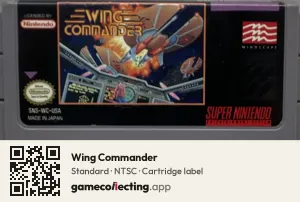 Wing Commander Super Nintendo Entertainment System, NTSC cartridge label