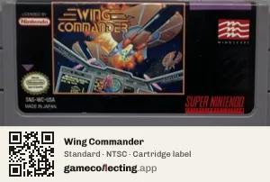 Wing Commander Super Nintendo Entertainment System, NTSC cartridge label