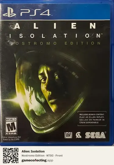 Alien: Isolation PlayStation 4, NTSC box front