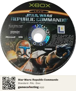 Star Wars: Republic Commando Xbox, PAL disc