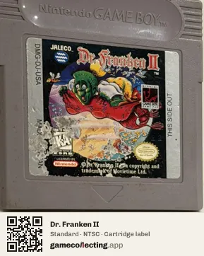 Dr. Franken II Game Boy, NTSC cartridge label