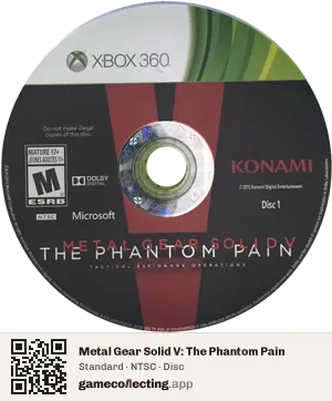 Metal Gear Solid V: The Phantom Pain Xbox 360, NTSC disc