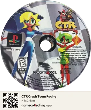 CTR Crash Team Racing PlayStation, NTSC disc