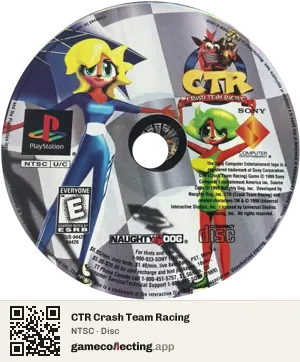 CTR Crash Team Racing PlayStation, NTSC disc