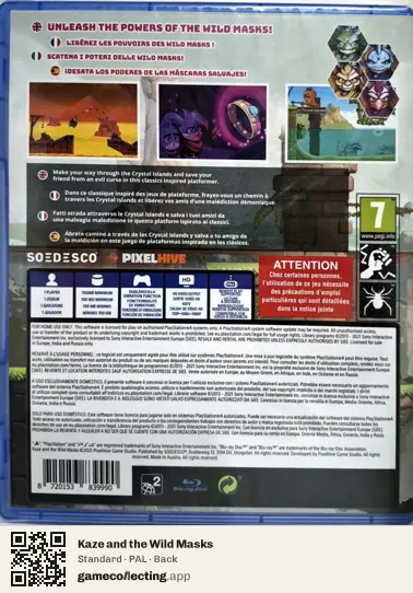 Kaze and the Wild Masks PlayStation 4, PAL box back