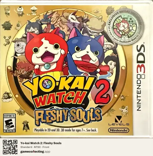 Yo-kai Watch 2: Fleshy Souls Nintendo 3DS, NTSC box front