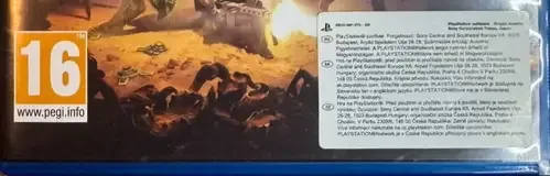 Helldivers, the PEGI square on its front