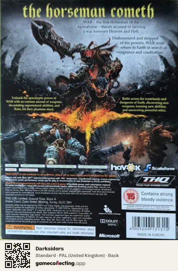 Darksiders Xbox 360, United Kingdom box back