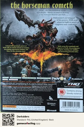 Darksiders Xbox 360, United Kingdom box back