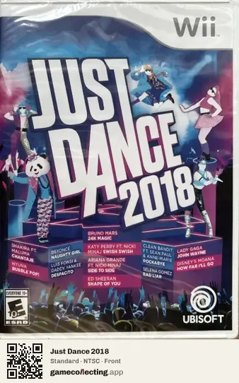 Just Dance 2018 Nintendo Wii, NTSC box front