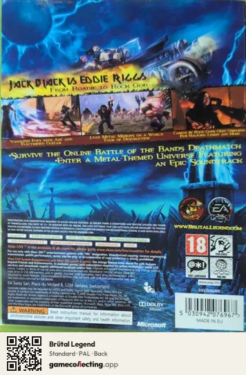Brütal Legend Xbox 360, PAL box back