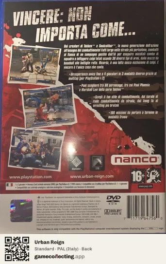 Urban Reign PlayStation 2, Italy box back