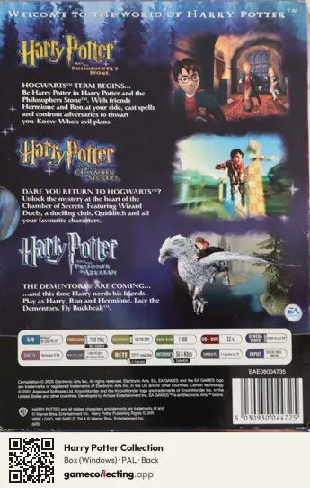 Harry Potter Collection Computer, PAL box back