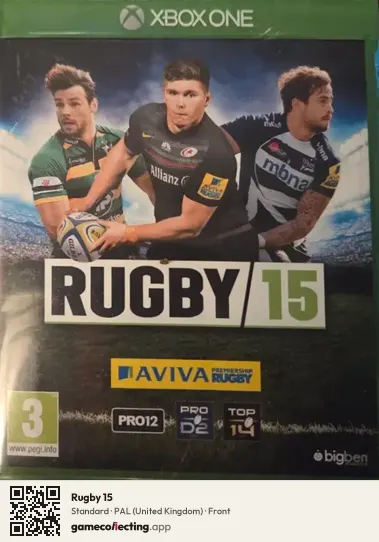 Rugby 15 Xbox One, United Kingdom box front