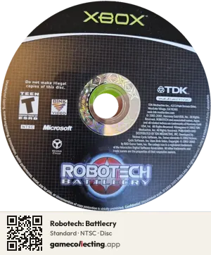 Robotech: Battlecry Xbox, NTSC disc