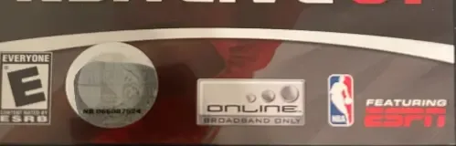 NBA Live 2007, the ESRB box on its front