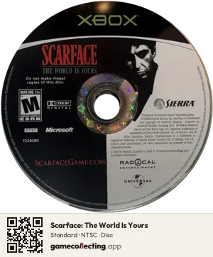 Scarface: The World Is Yours Xbox, NTSC disc
