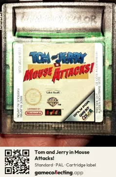 Tom and Jerry in Mouse Attacks! Game Boy Color, PAL cartridge label