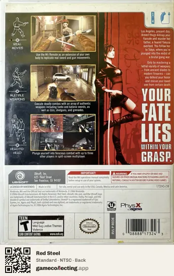 Red Steel Nintendo Wii, NTSC box back
