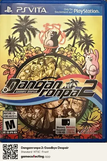 Danganronpa 2: Goodbye Despair PlayStation Vita, NTSC box front